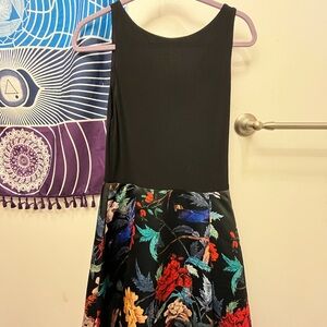 Floral Black Sleeveless Dress